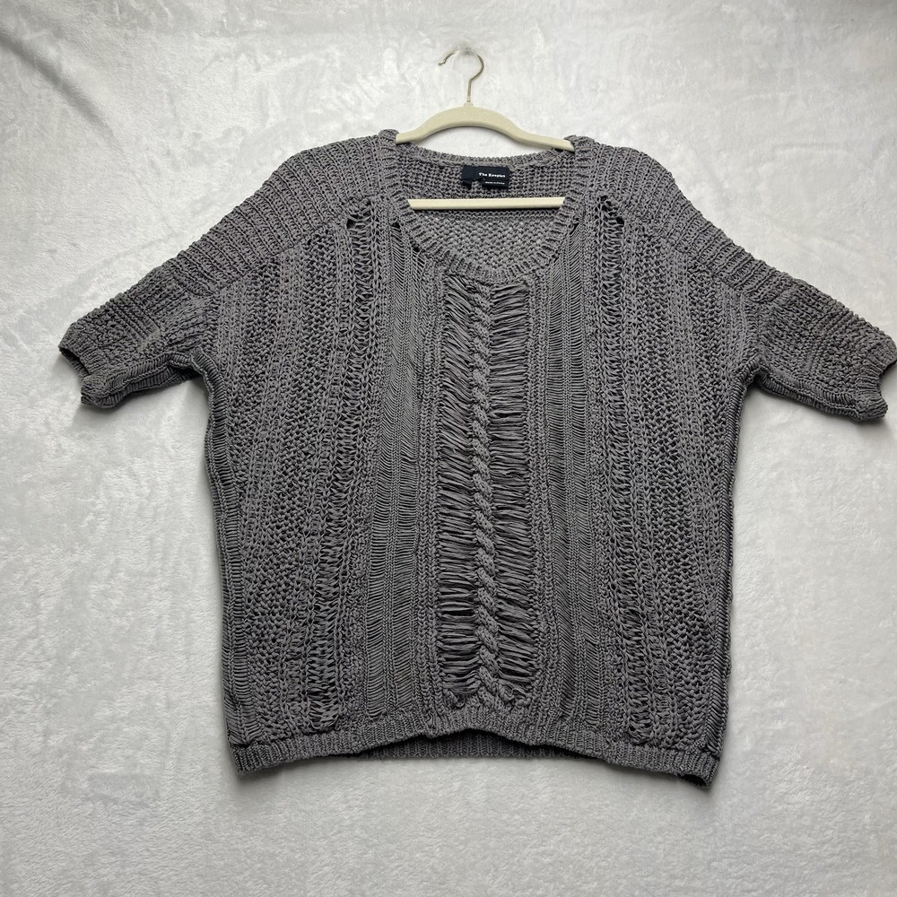 The Kooples Open Knit Sweater Womens Medium Gray
